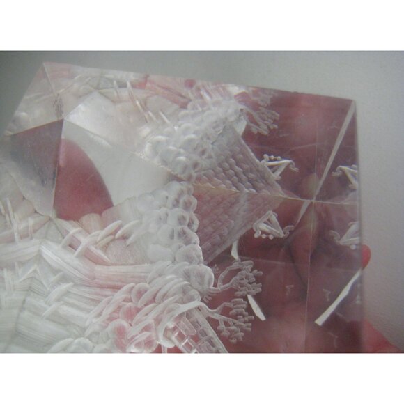 Vintage Cube Lighthouse Dekel Vintage 1978 Clear Acrylic Sculpture Paperweight - Picture 13 of 16